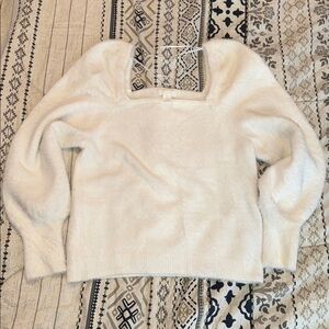 H&M Cream Square Neck Sweater